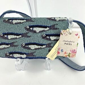 TikTok Viral Beaded Sardine Fish Ocean Shoulder Bag Handmade In India NWT